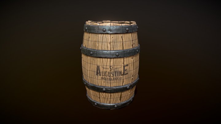 Sketchfab Barrel 3D Model