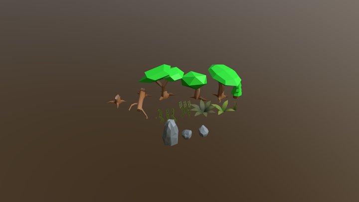 Small Environmental asset pack Low Poly 3D Model