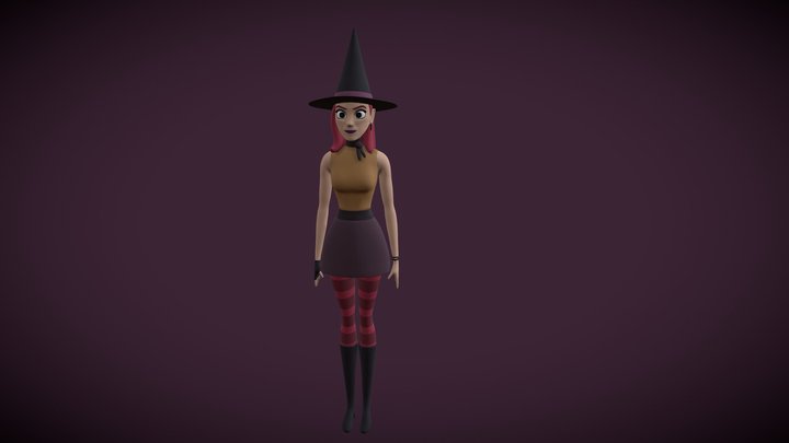 Urban Autumn Witch 3D Model