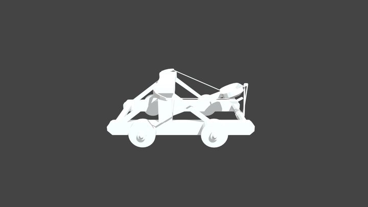 Lowpoly Medieval Catapult/ Catapulta 3D Model