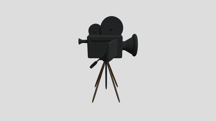 Low-Poly Movie Camera 3D Model