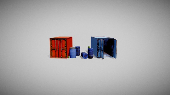 Industrial containers package 3D Model