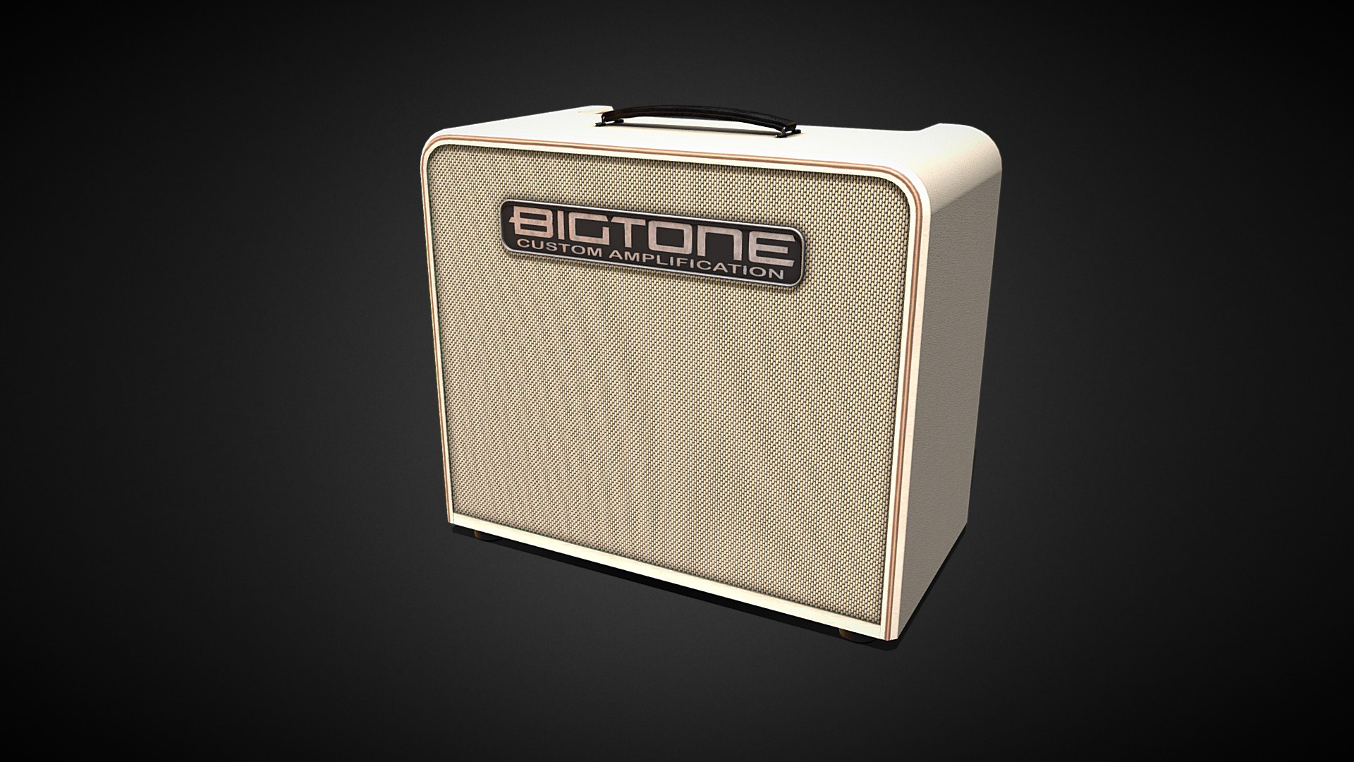 3D model Bigtone Amp Prototype - This is a 3D model of the Bigtone Amp Prototype. The 3D model is about a rectangular gold box.