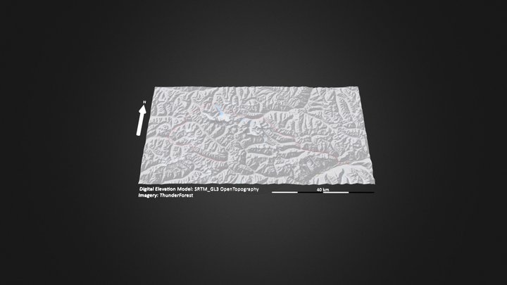 念青东萨普线_等高地图 – Gratis 3D-model STL