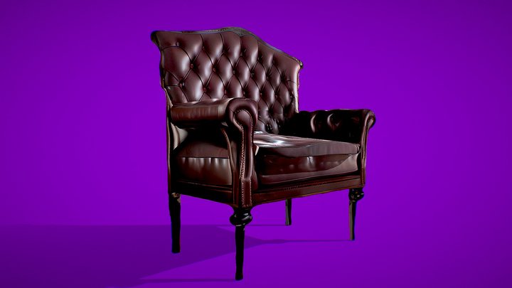 Old-money style leather chair 3D Model