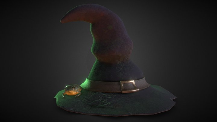 Frog Witch Hat 3D Model