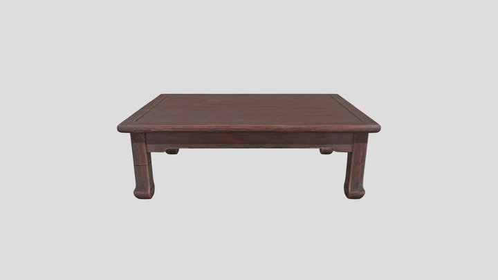 Edō Wooden Table Elegance 3D Model