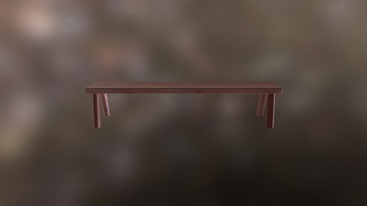 SM Wooden Bench 3D Model