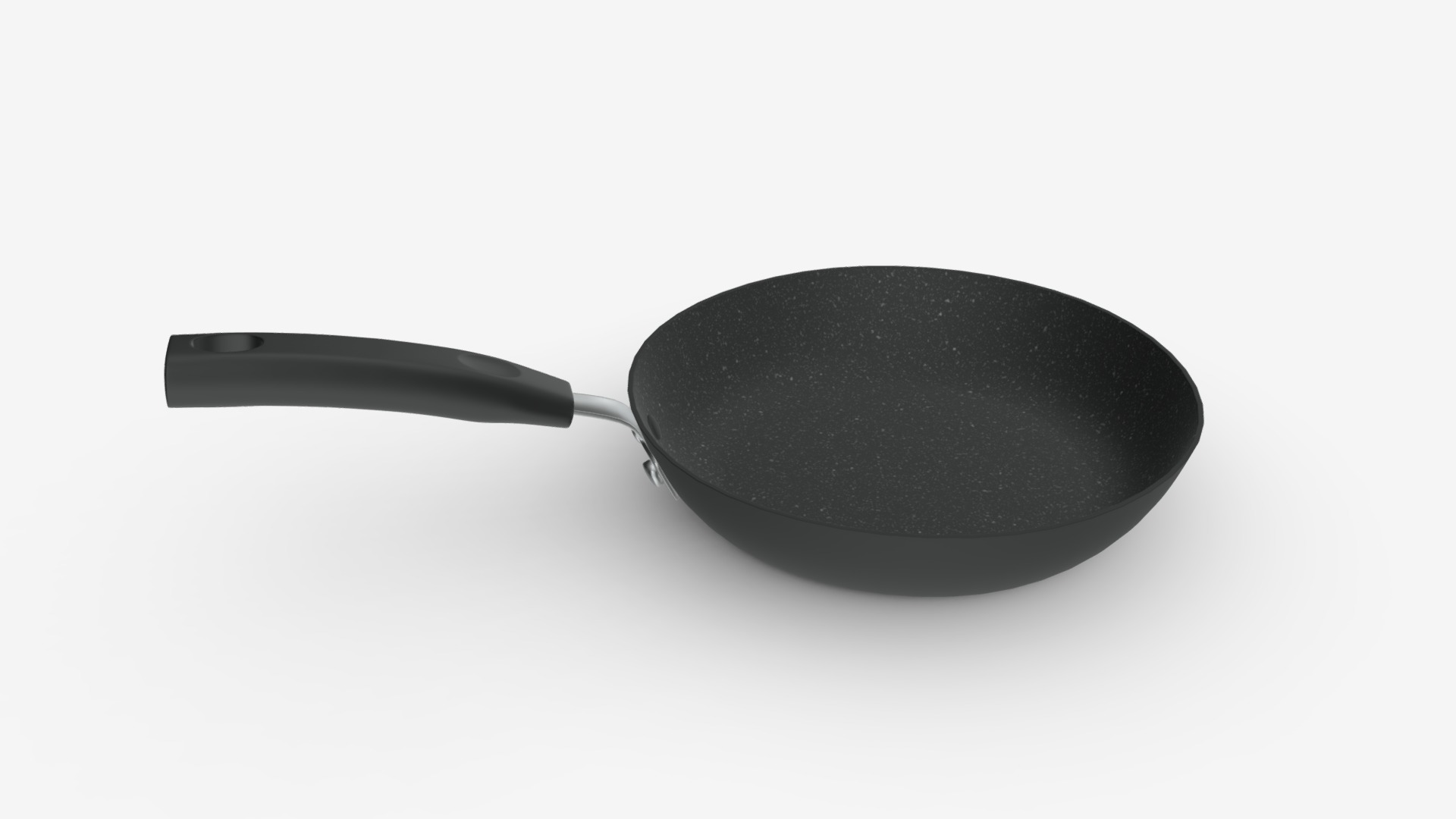 3D model kitchen pan 22cm - This is a 3D model of the kitchen pan 22cm. The 3D model is about a black frying pan.
