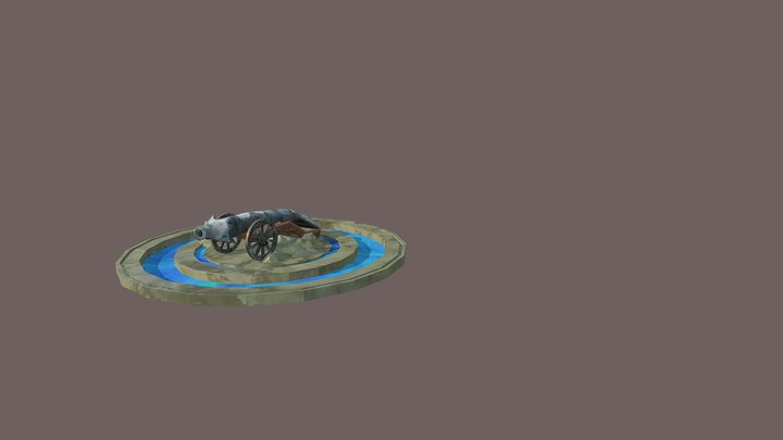 Stylized Fish Cannon 3D Model
