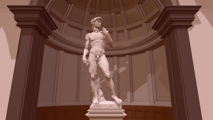David - Low Poly Statue 3D Model