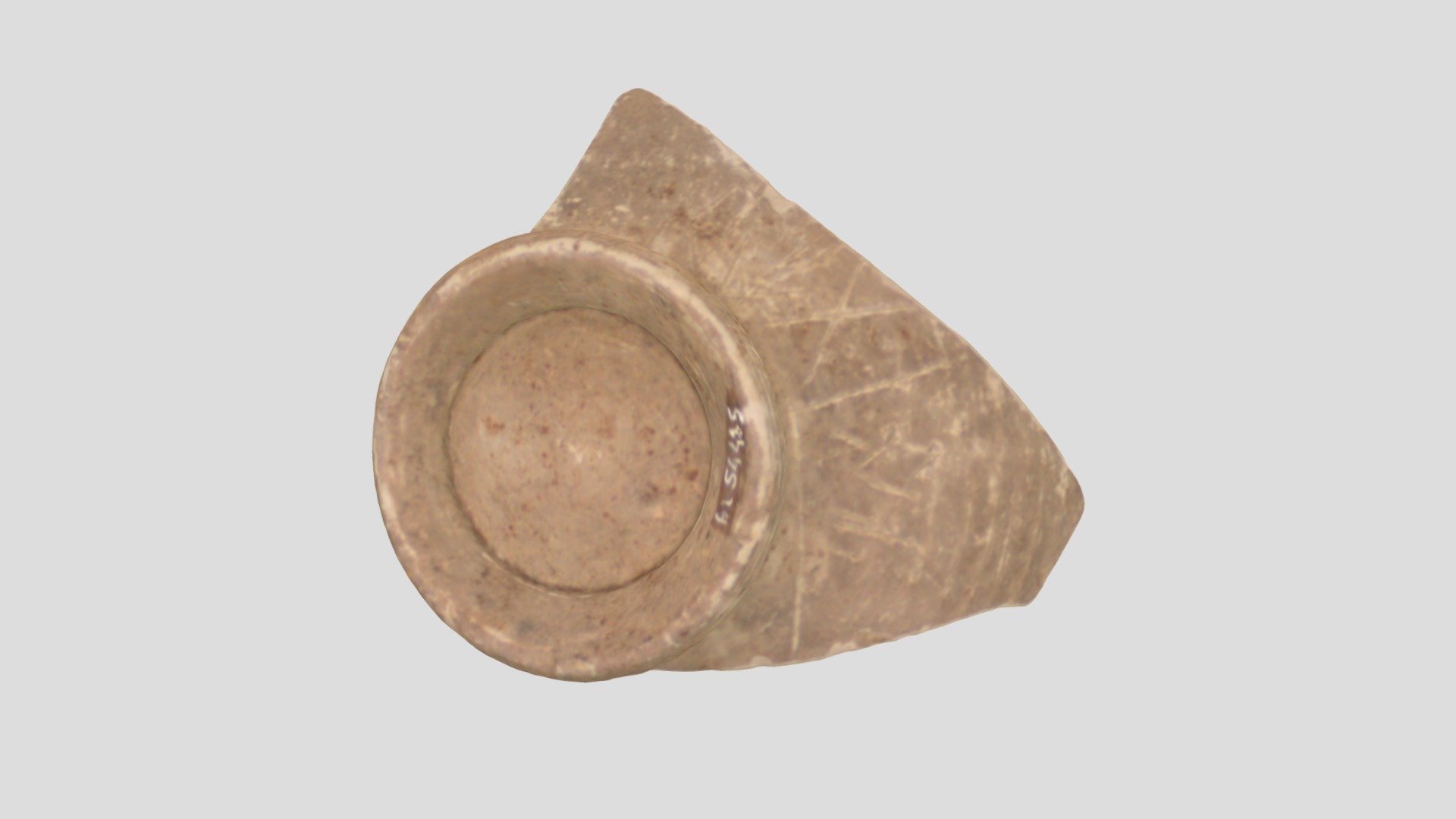 Fragment of a grey clay bowl dedicated to Altno 3D model by