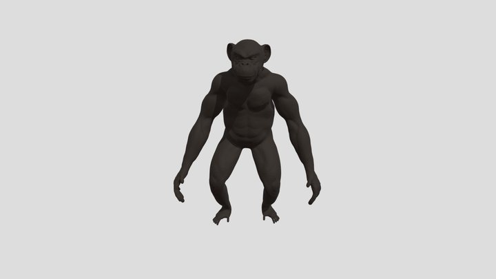 Hologram_3D_ Ape_ Model003 3D Model