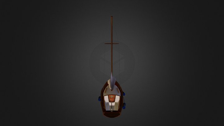 Wooden Sailboat 3D Model