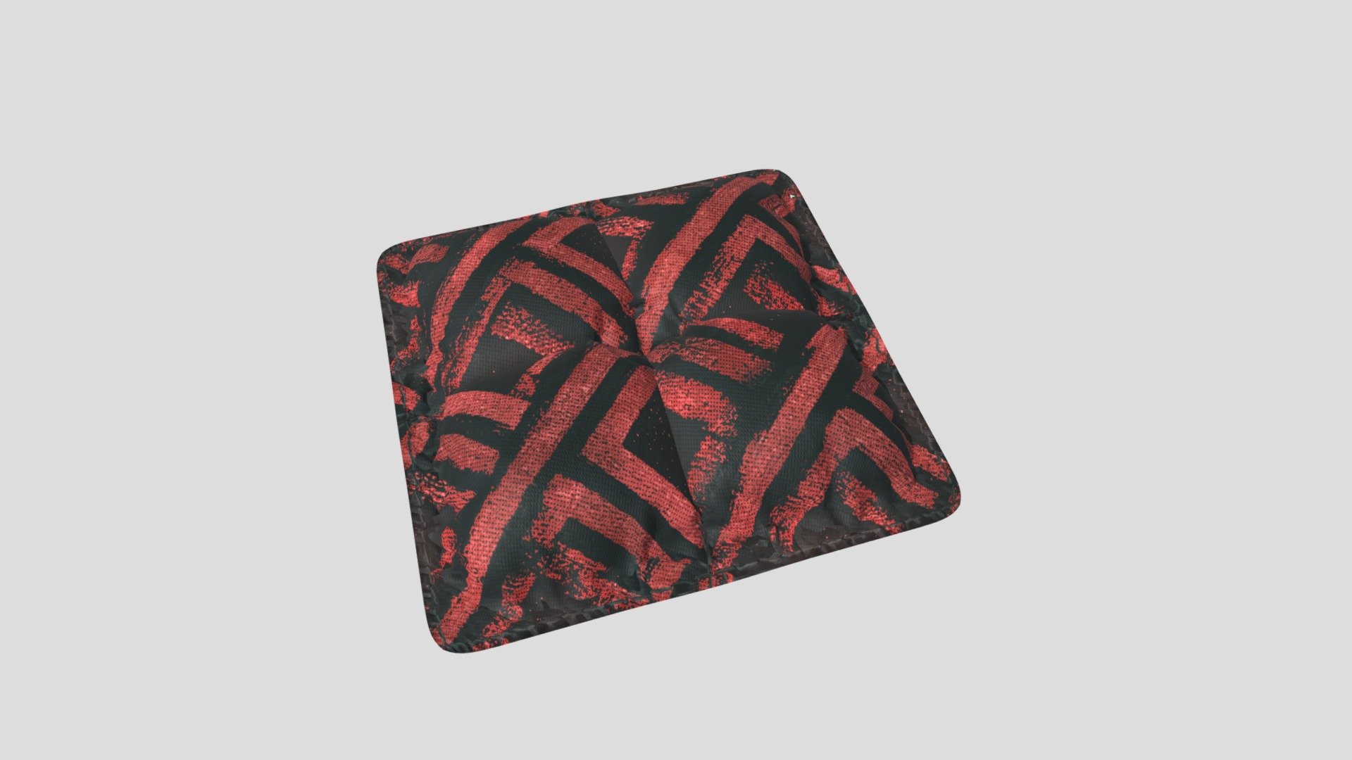 Red And Black Quilted Pillow Download Free 3D model by RadioactiveAG