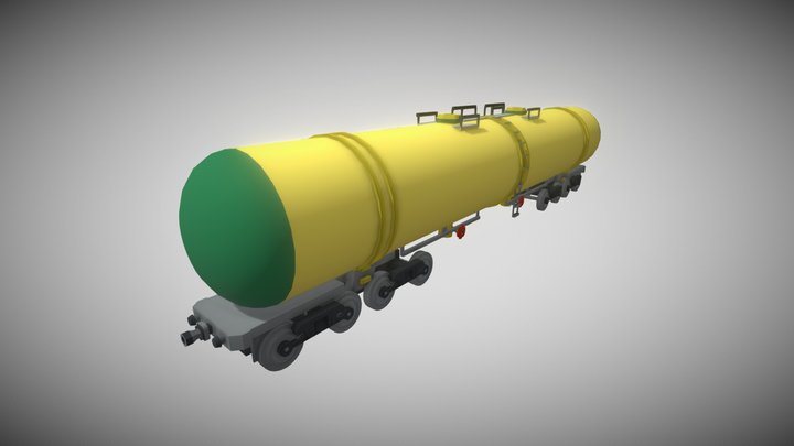 Cistern , eight-axle oil tank 3D Model