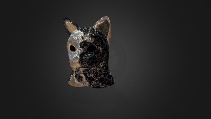 Golden Marble Cat 3D Model