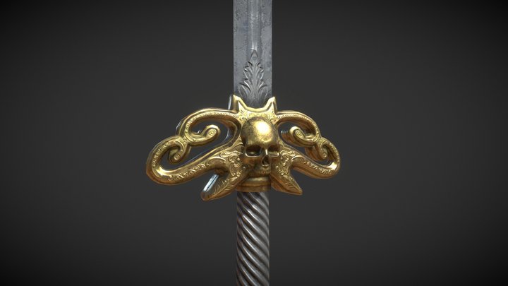 Pirate Knight  Skull Sword 3D Model
