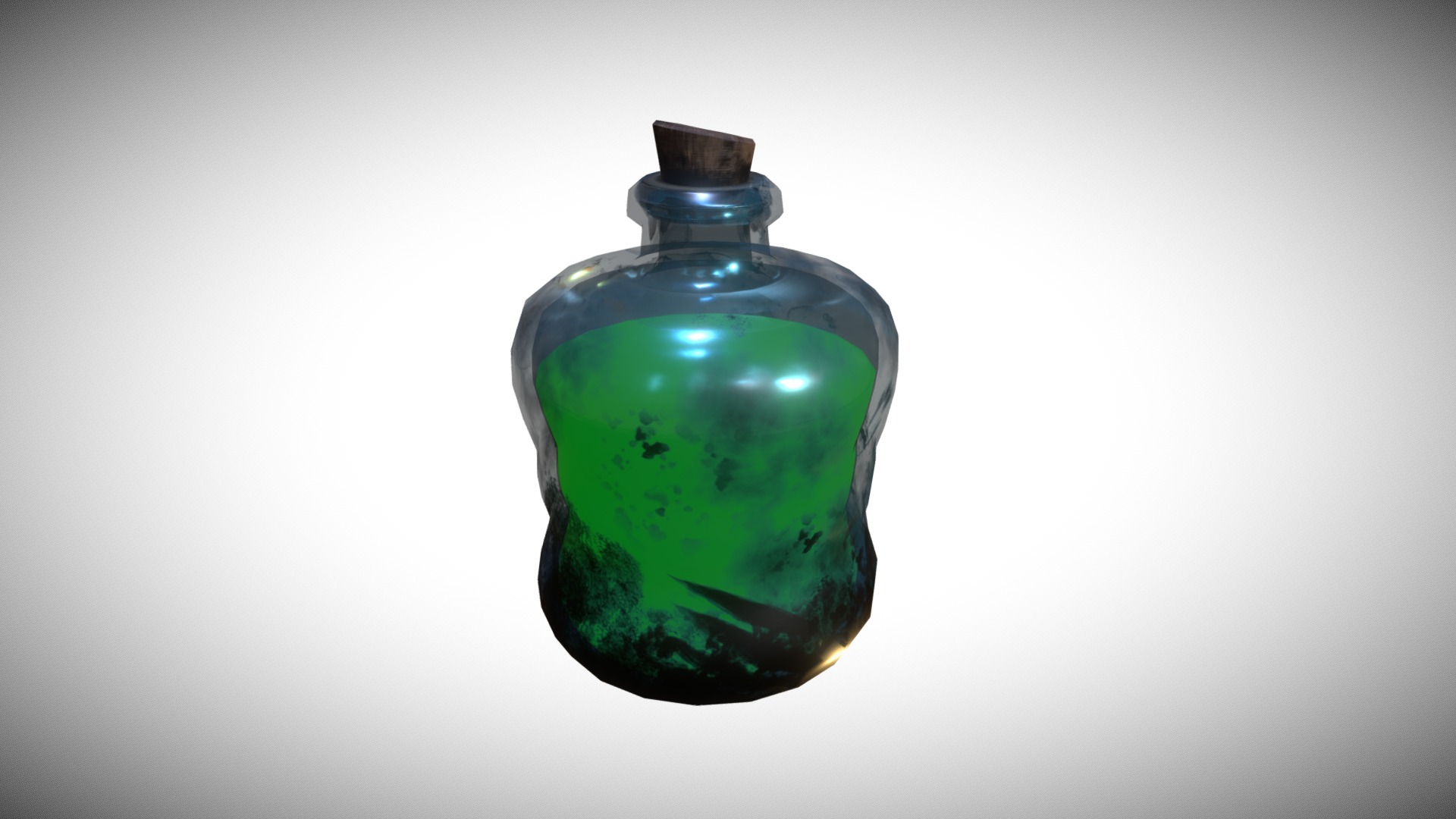 3D model Green Potion - This is a 3D model of the Green Potion. The 3D model is about a glass bottle with a green liquid.