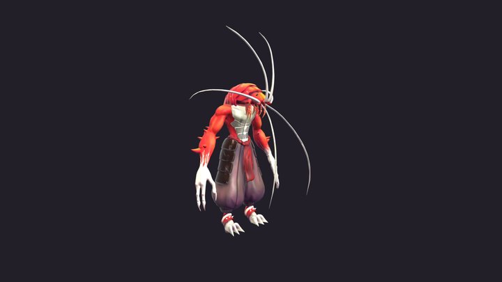 Stylized Shrimp - Low Poly Character 3D Model