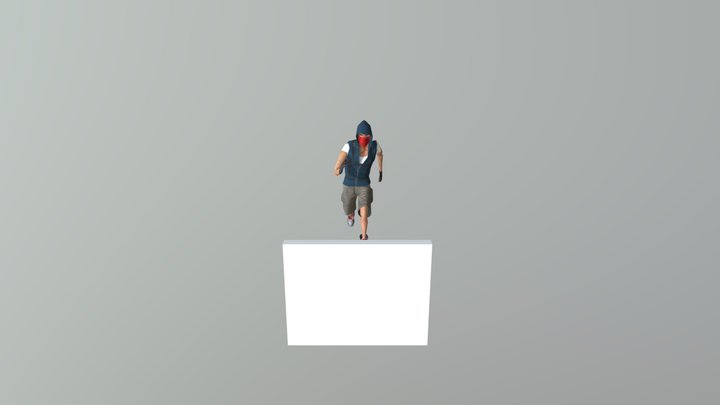 Hooded Character Run Jump VIEW 3D Model