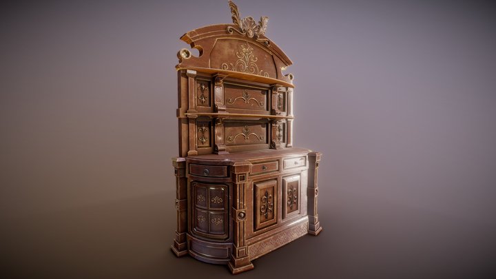 Antique wardrobe Free 3D Model