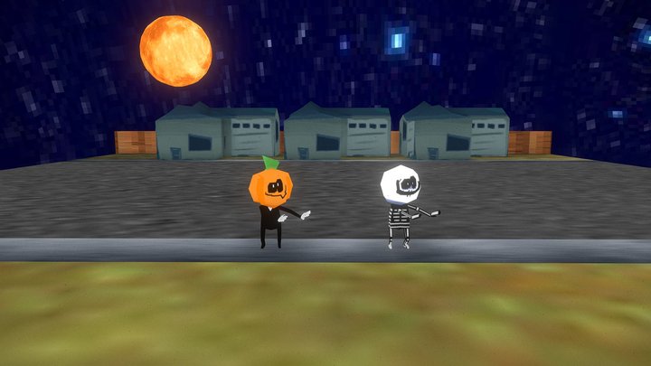 Lowpoly Spooky Month Dance 3D Model