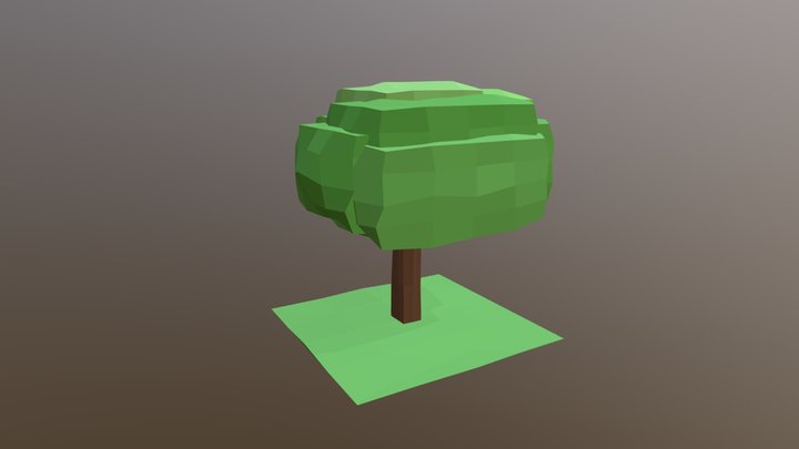 Low Poly Tree 3D Model (With Grass)