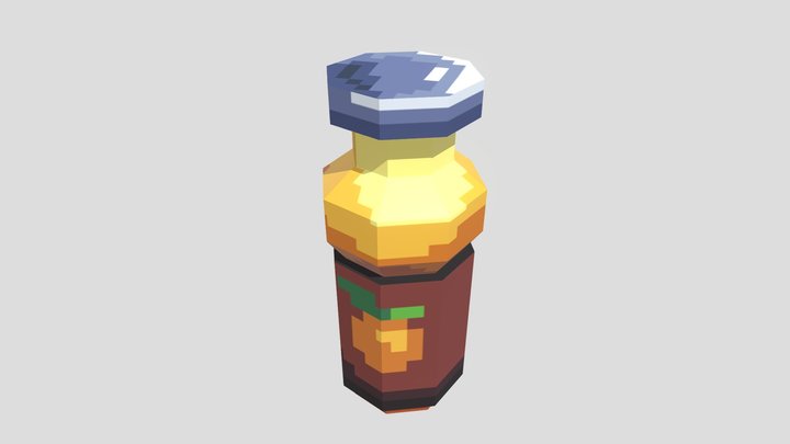 Low Poly Orange Juice Bottle 3D Model