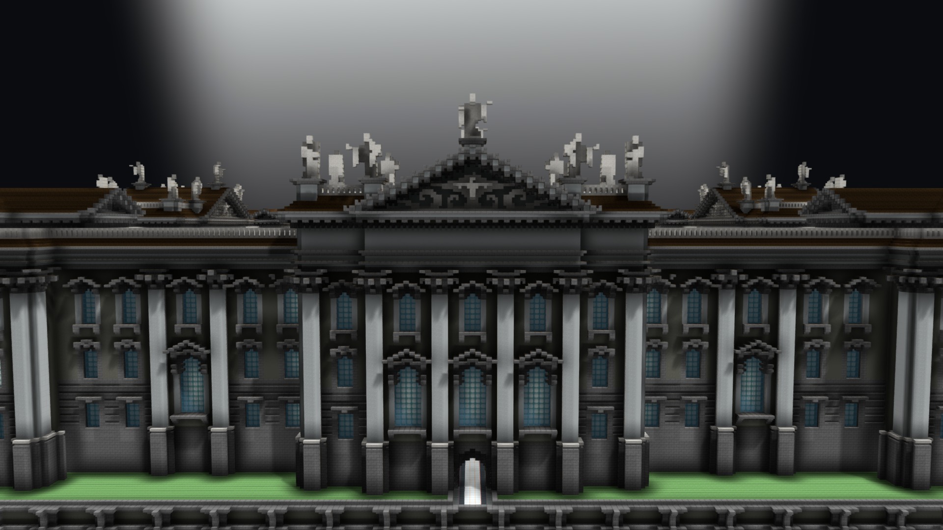 3D model Baroque Spawn / Hub - This is a 3D model of the Baroque Spawn / Hub. The 3D model is about a large building with many columns.