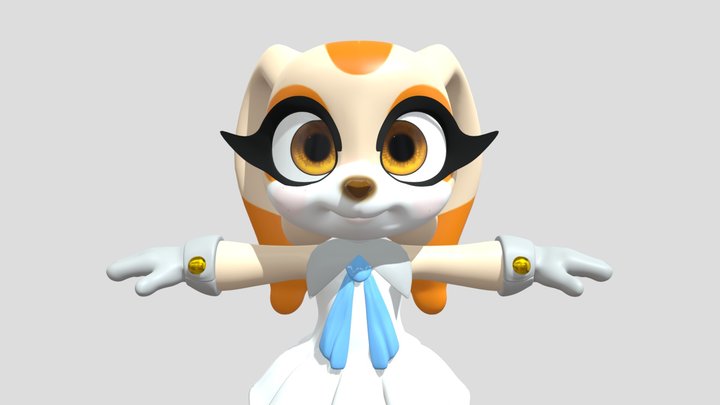 Cream the rabbit (T-pose) 3D Model