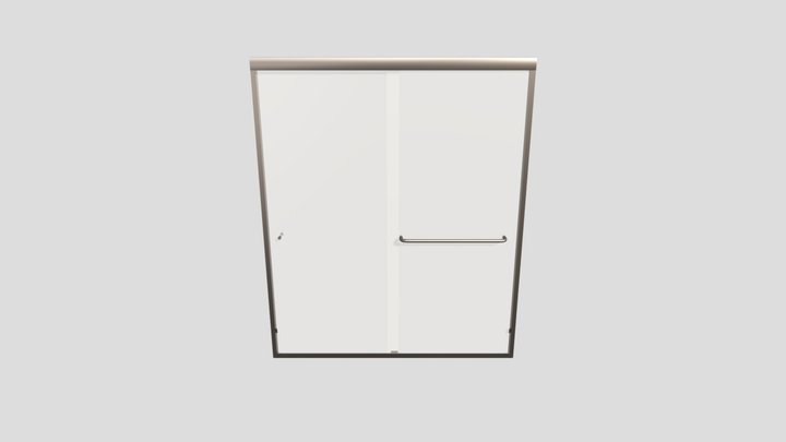 2 Panel Shower Door 3D Model