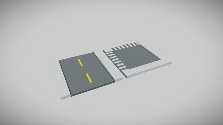 Low Poly Road Pack (WIP) 3D Model
