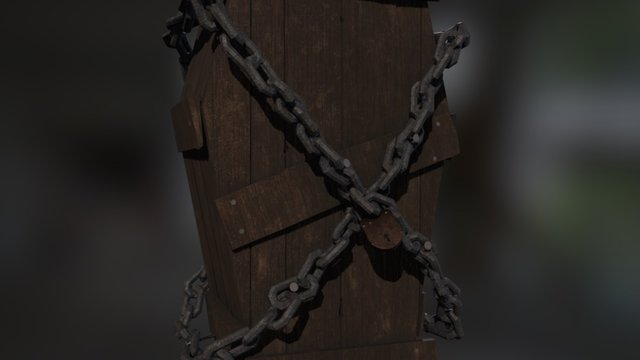 Wooden Coffin 3D Model