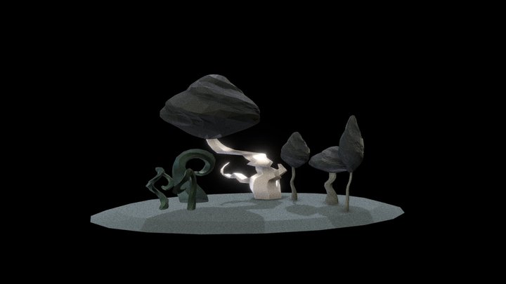 Деревья на болоте 3D Model
