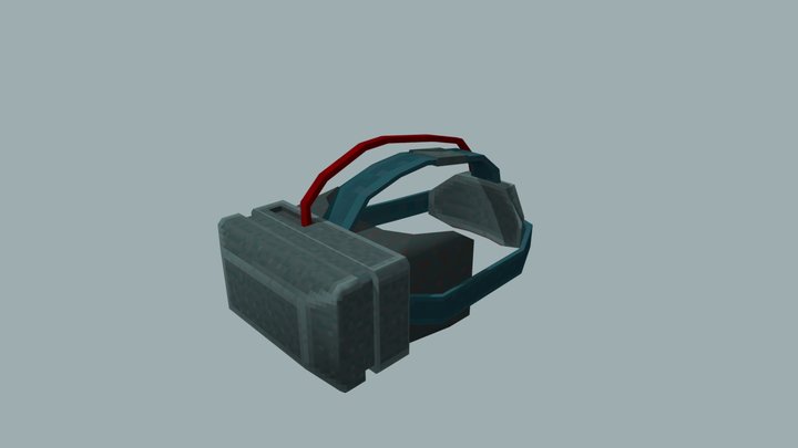 Cyberpunk Style Low-poly Headset 3D Model