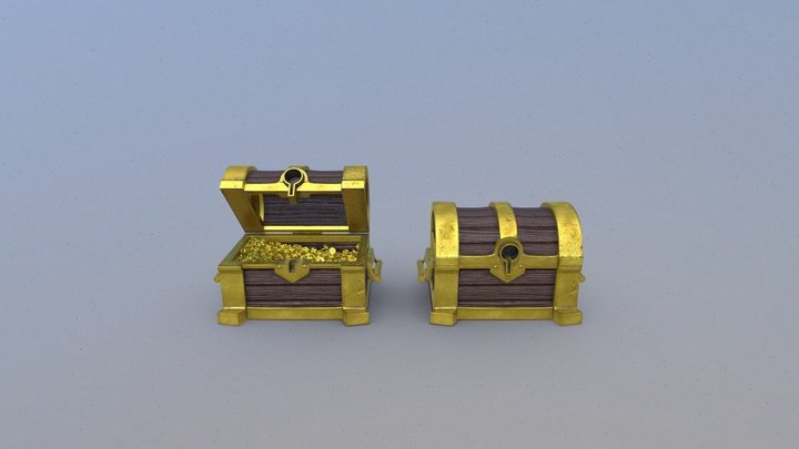 Сhest of gold 3D Model