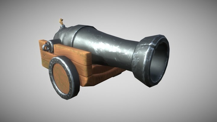 Stylized Cannon 3D Model