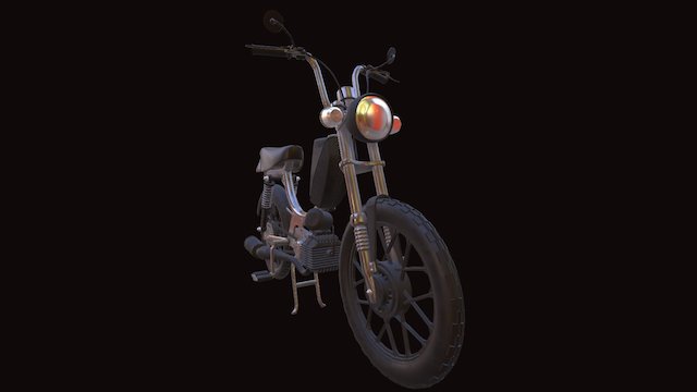 Black mean spirit moped 3D Model