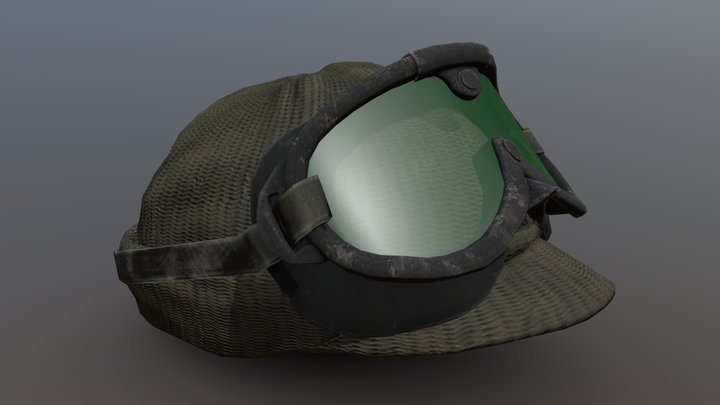 M1941 Wool Knit Cap w/ M1944 Goggles 3D Model