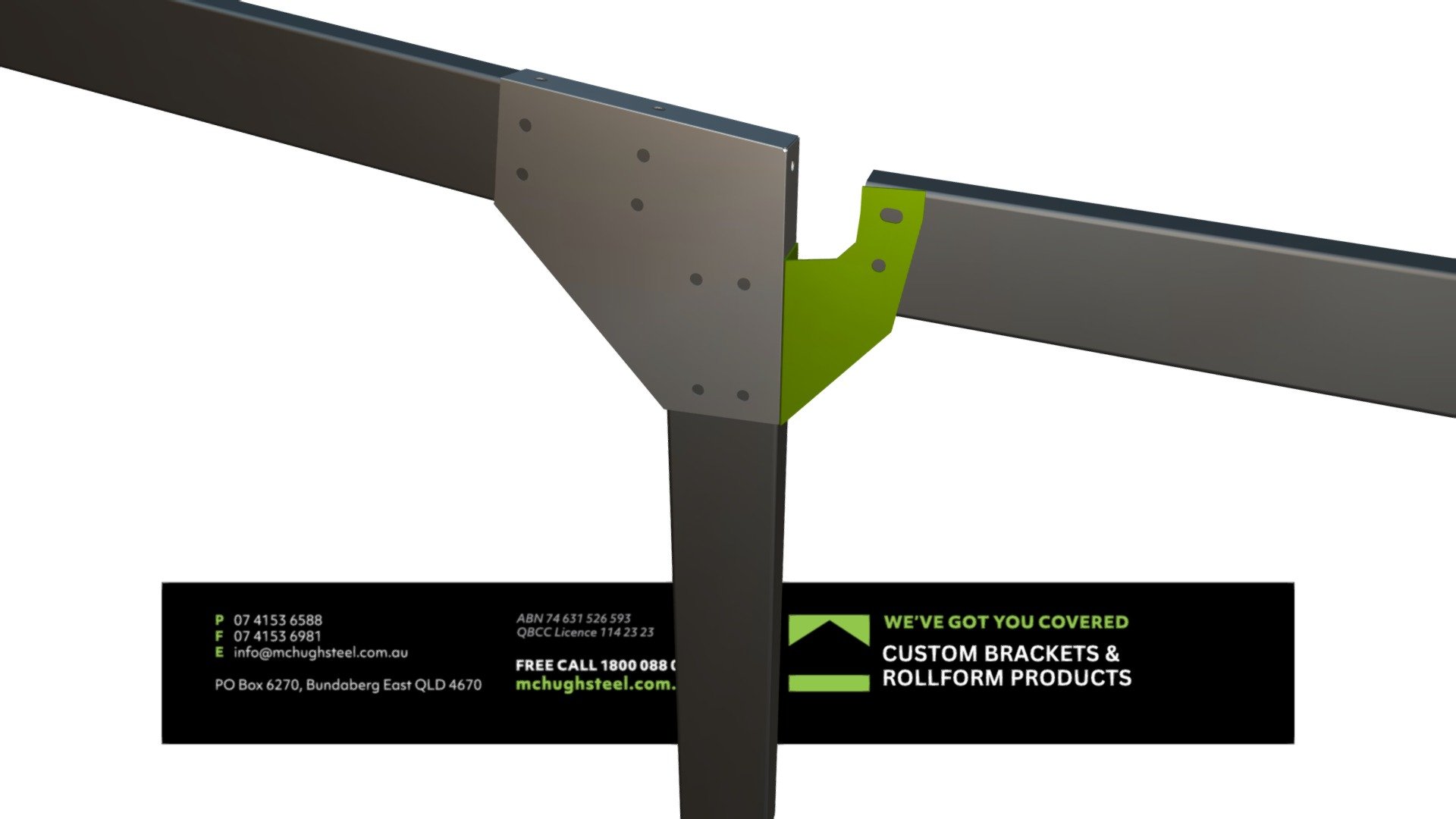 DWG250 C150-64 Barn Awning Bracket 5d 10d - 3D model by mchughsteel ...