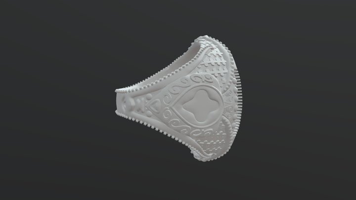 Stylized Ring for 3D Print & Render 3D Model