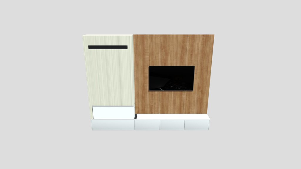Tv Wall With Chimney