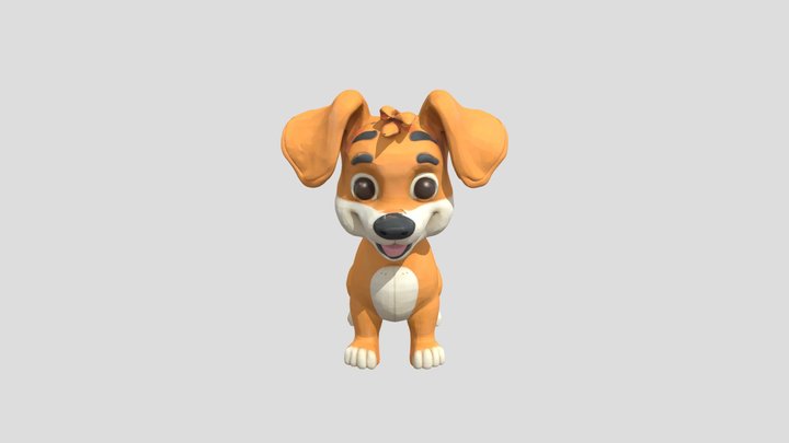 3d cartoon Puppy 3D Model