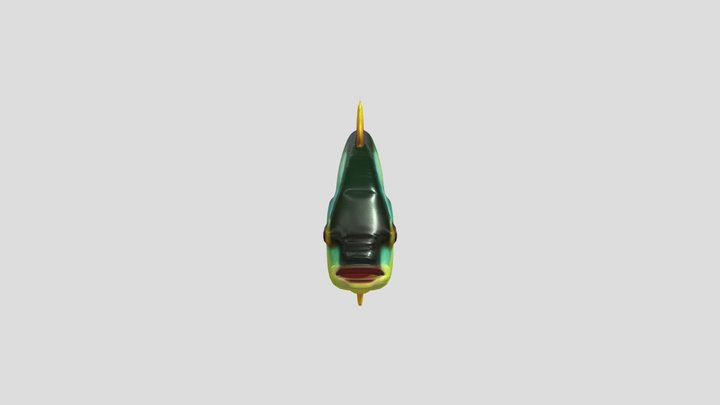 Colorful fish with prominent fins fish scale te 3D Model