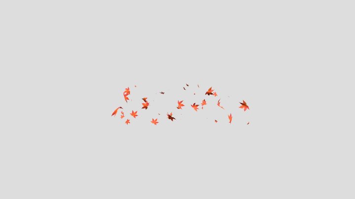 Flying autumn leaves 3D Model
