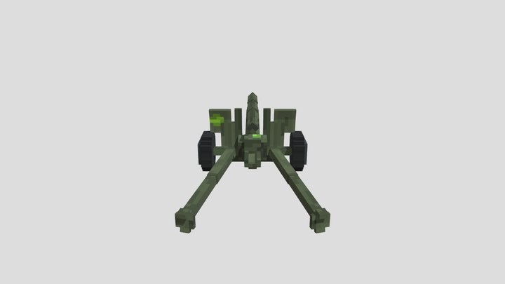 M2a1 howitzer artillery minecraft 3D Model
