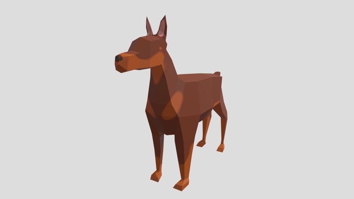 Doberman Poly Art 3D Model