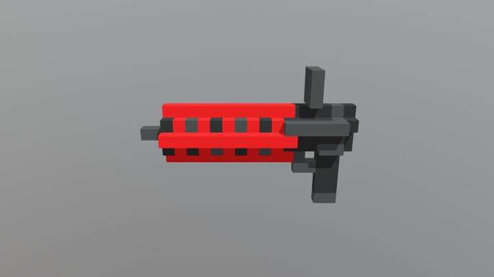 Red Blaster | Voxel | Gun | Pixel 3D Model