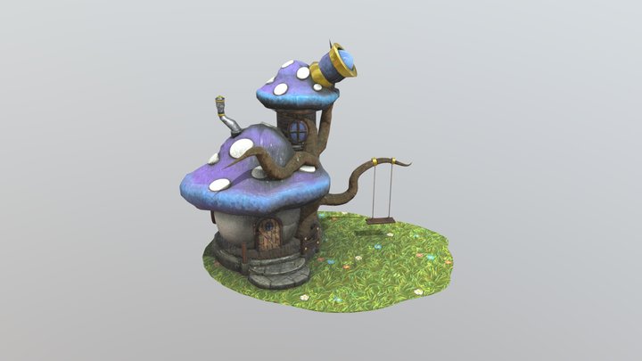 Mushroom Treehouse 3D Model